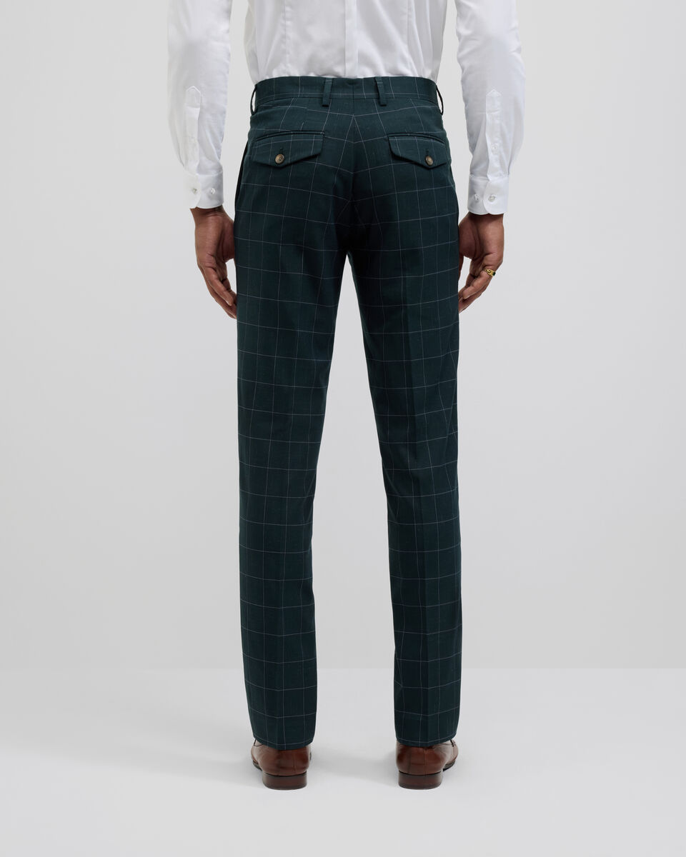 Sebastian Windowpane Check Tailored Pant, Khaki Windowpane, hi-res